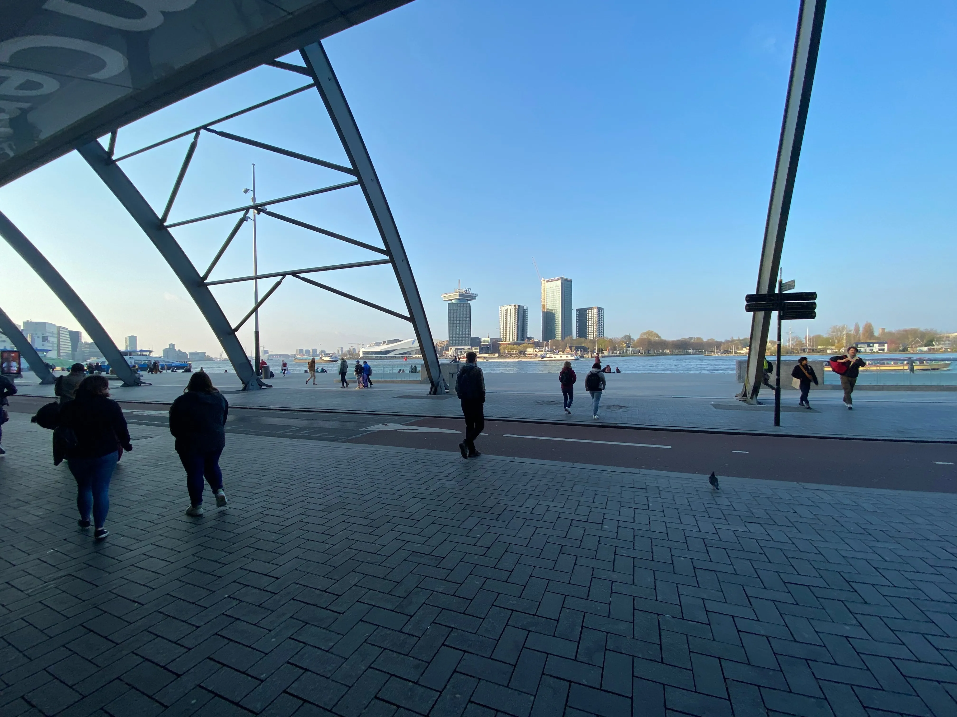 View on river from Amsterdam Centraal train station